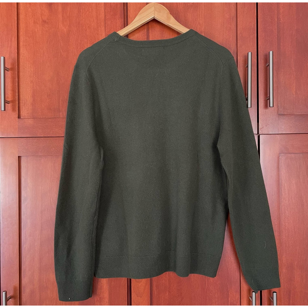 Quince 100% Mongolian Cashmere Crewneck Sweater Olive Green Size Large NEW - Picture 6 of 9